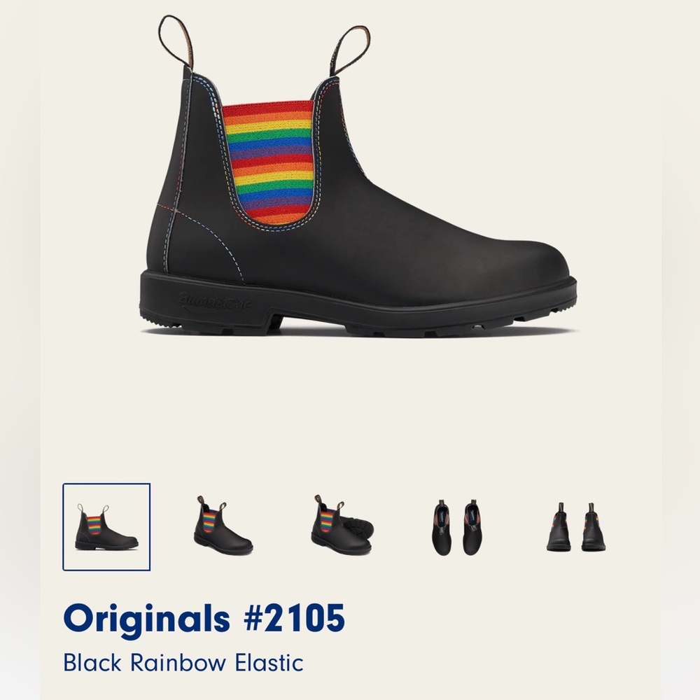 Blundstone Black Boots with Rainbow Details